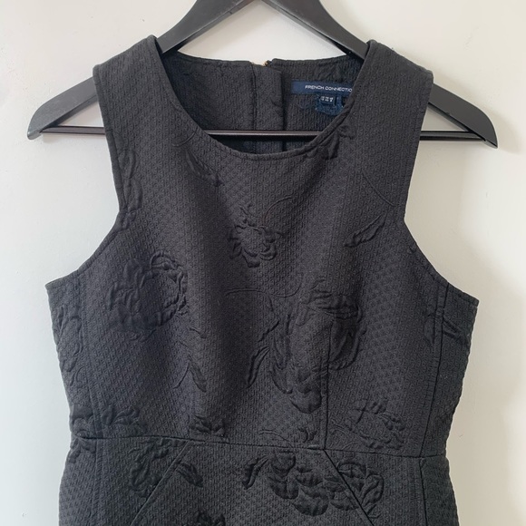 French Connection Black Textured Sheath Dress - Picture 4 of 8